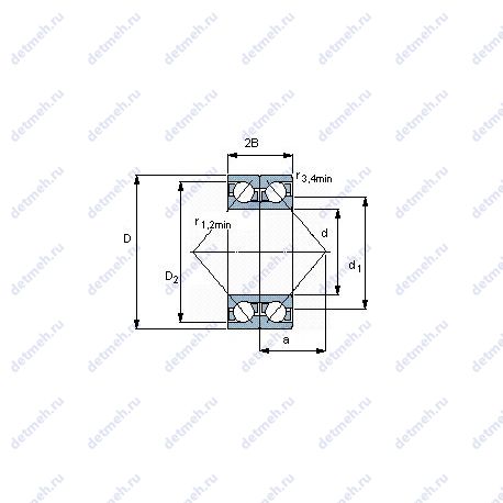 Подшипник 7312 BEGAP чертеж