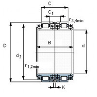Чертеж подшипника BCRB 326243