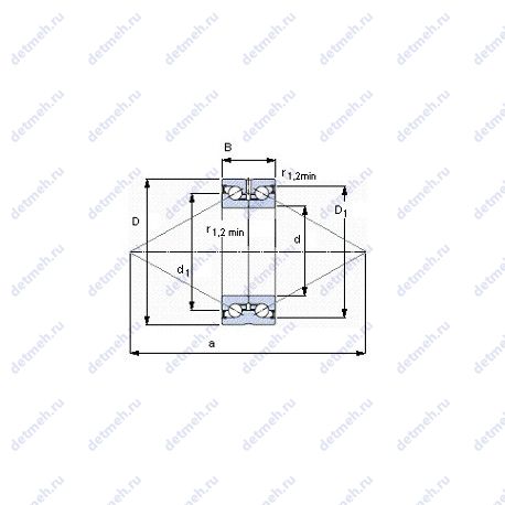 Подшипник BEAS 008032-2RS чертеж