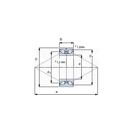 Подшипник BEAS 017047-2Z чертеж