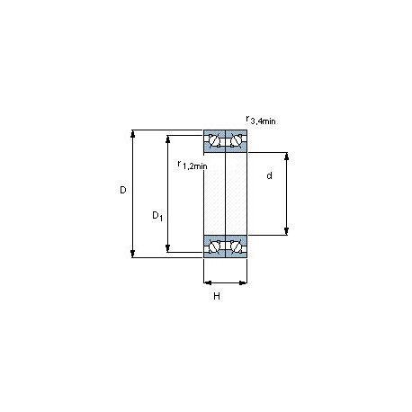 Подшипник BTM 65 B/HCP4CDBA чертеж