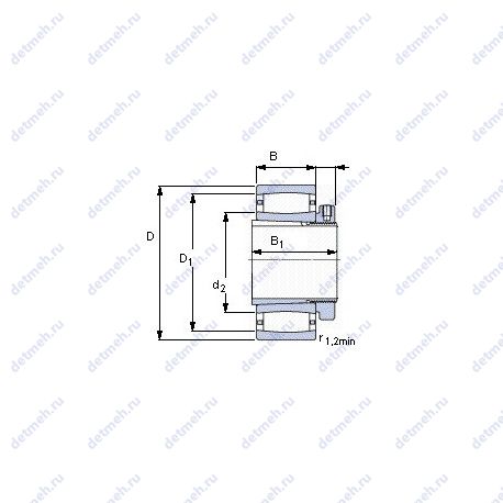 Подшипник C 2206 KTN9 чертеж