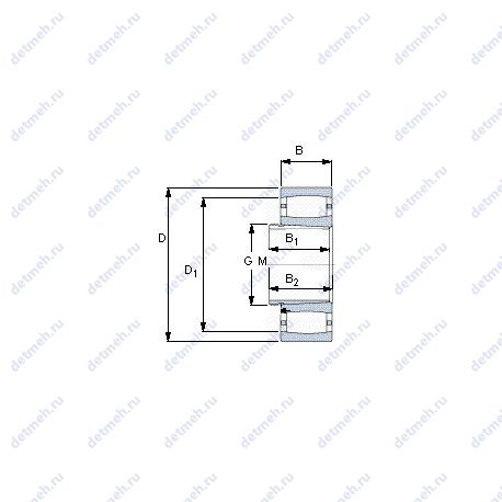 Подшипник C 2208 KTN9 чертеж