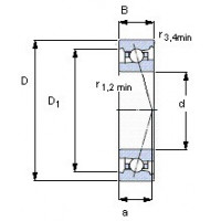 Чертеж подшипника C7007 DB/P7