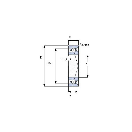 Подшипник C7022 DB/P7 чертеж