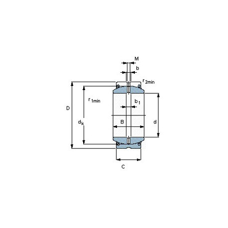 Подшипник GE 40 TE-2RS чертеж
