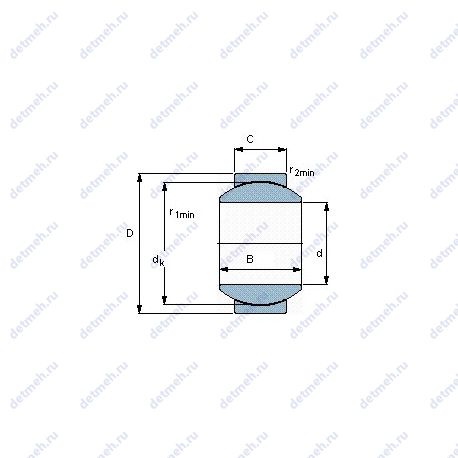 Подшипник GEH 20 C чертеж