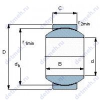 Чертеж подшипника GEH 25 C