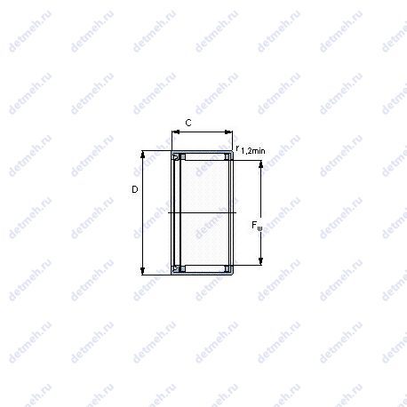 Подшипник HK 1614 RS чертеж