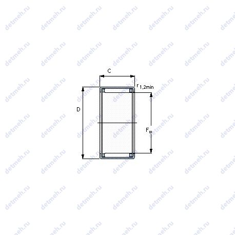Подшипник HK 1616 чертеж