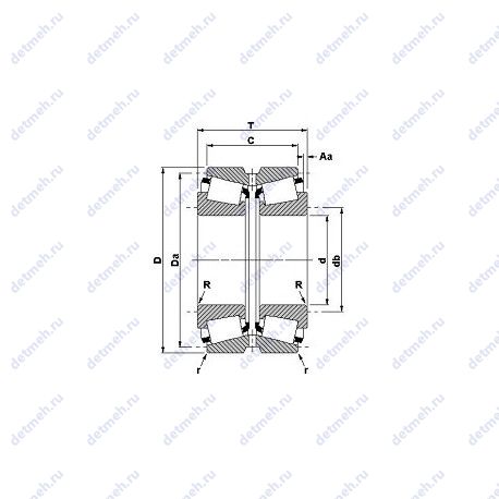 Подшипник HM127440/HM127415XD чертеж