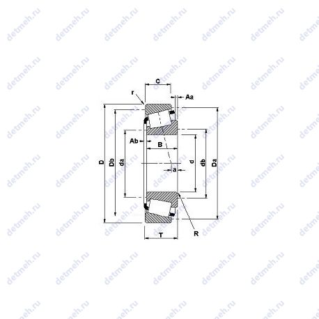 Подшипник HM903249A/HM903210 чертеж