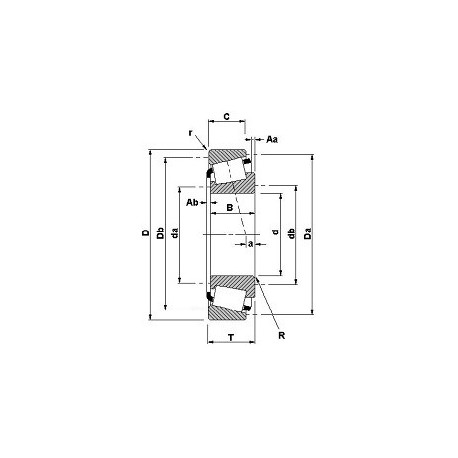 Подшипник LM122948/LM122911 чертеж