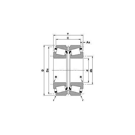 Подшипник LM522546/LM522510D чертеж