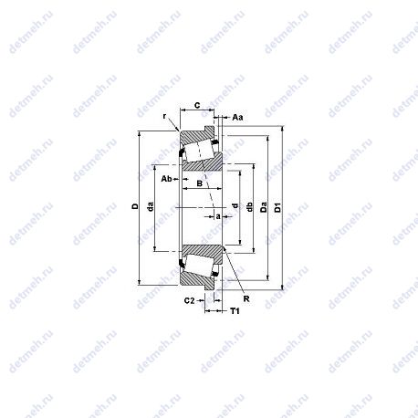 Подшипник LM565949/LM565910-B чертеж