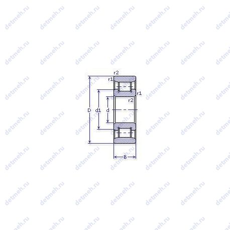 Подшипник N 218 ET чертеж