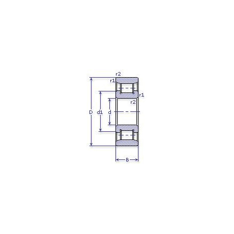 Подшипник N 2209 ECJ чертеж