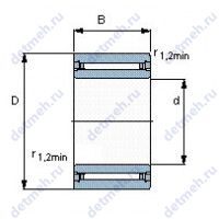 Чертеж подшипника NAO 15X28X13