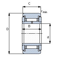 Чертеж подшипника NATR 12