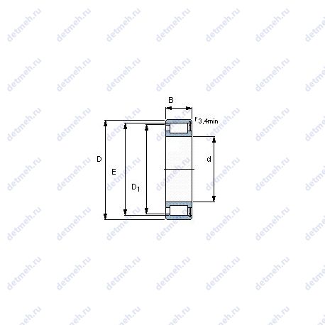 Подшипник NCF 2944 CV чертеж