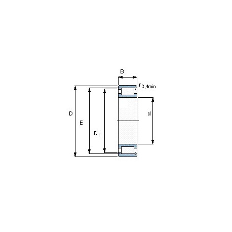 Подшипник NCF 3076 CV чертеж