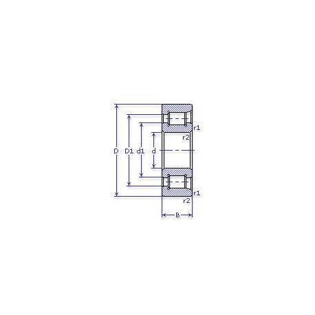 Подшипник NF 211 ECMB чертеж