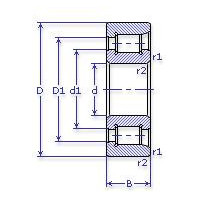 Чертеж подшипника NF 320 ECM