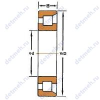 Чертеж подшипника NF 412