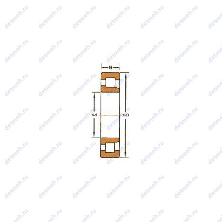 Подшипник NJ 2208 чертеж