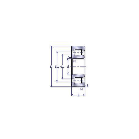 Подшипник NJ 2217 ECM чертеж