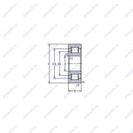 Подшипник NJ 2230 ECM чертеж