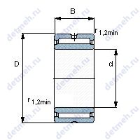 Чертеж подшипника NKI 75/25
