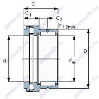 Чертеж подшипника NKXR 17