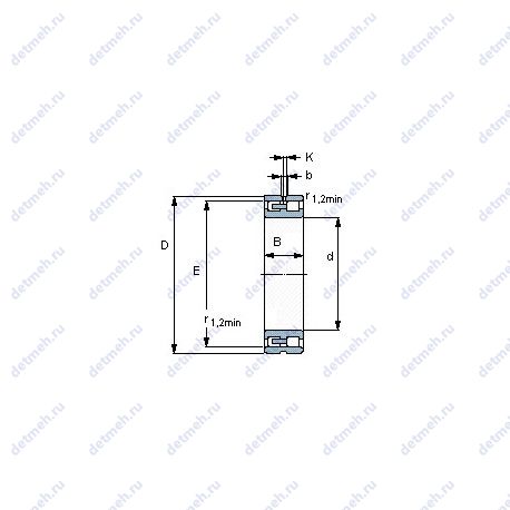 Подшипник NN 3010 TN/SP чертеж