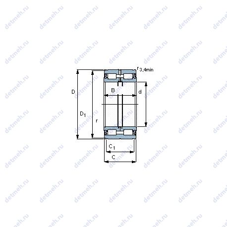 Подшипник NNF 5005 ADB-2LSV чертеж