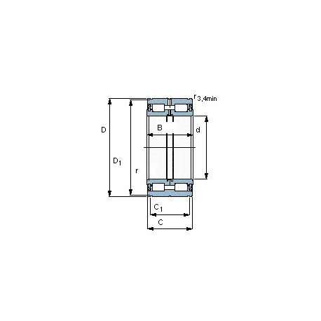 Подшипник NNF 5016 ADB-2LSV чертеж