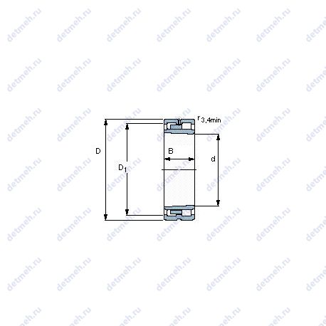 Подшипник NNU 41/630 K30M/W33 чертеж