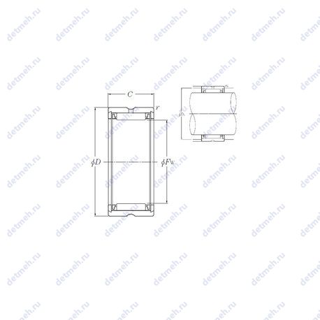 Подшипник RNA495T2 чертеж