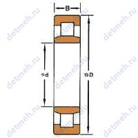 Чертеж подшипника NU 216