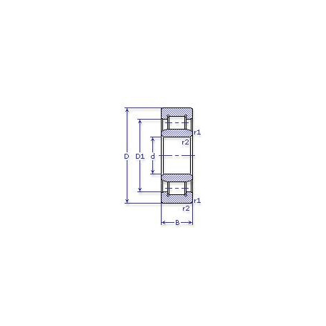 Подшипник NU 218 ECM чертеж