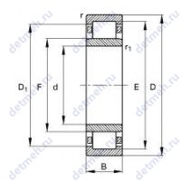 Чертеж подшипника NU 2322 EMC3