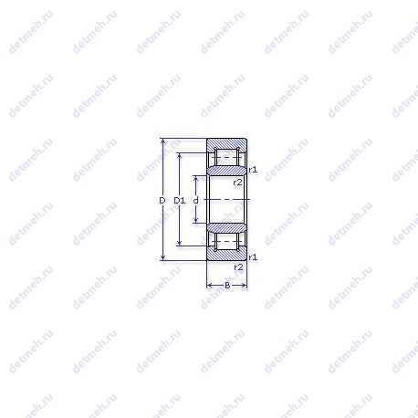 Подшипник NU 306 ECP чертеж