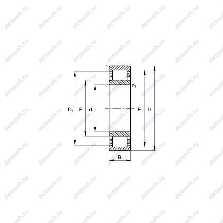 Подшипник NU 328 W чертеж