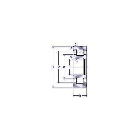 Подшипник NUP 214 ECM чертеж