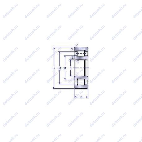 Подшипник NUP 214 ECP чертеж