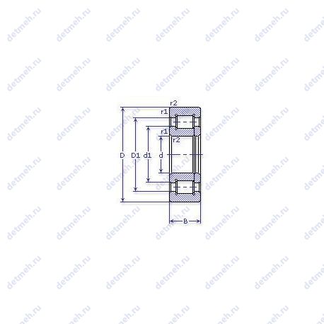 Подшипник NUP 2317 ECP чертеж