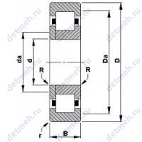 Чертеж подшипника NUP306E.TVP
