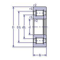 Чертеж подшипника NUPJ 309 ECJ