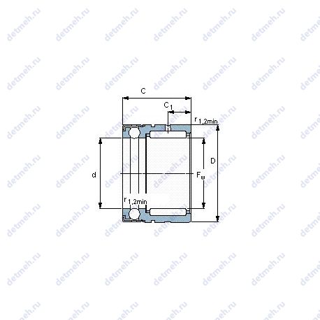 Подшипник NX 12 Z чертеж