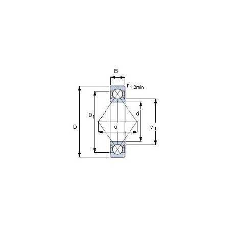 Подшипник QJ 1022 N2MA чертеж